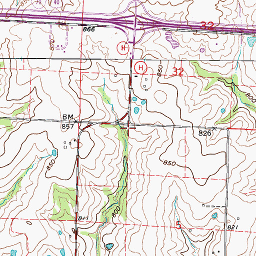 Topographic Map of Tyree School (historical), MO