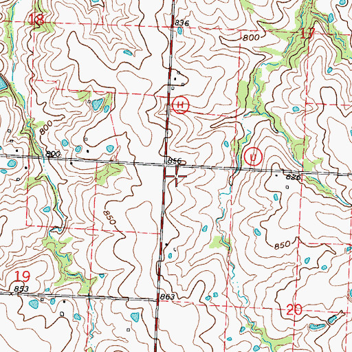 Topographic Map of Long Branch School (historical), MO