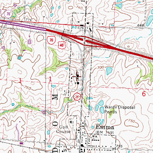 Topographic Map of Holy Cross Lutheran Church, MO