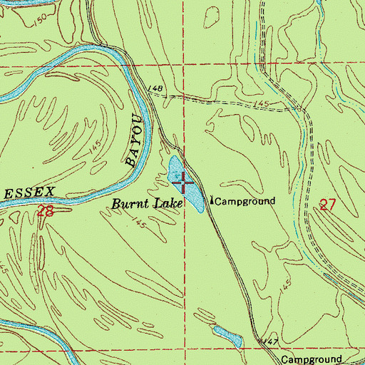 Topographic Map of Burnt Lake, AR