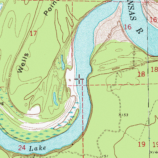 Topographic Map of Callie Lake, AR