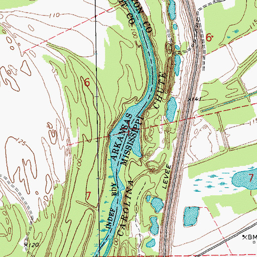 Topographic Map of Carolina Chute, AR