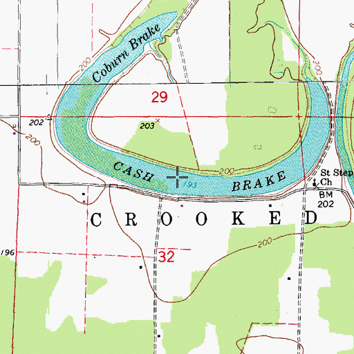 Topographic Map of Coburn Brake, AR