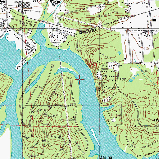 Topographic Map of Lake Catherine, AR