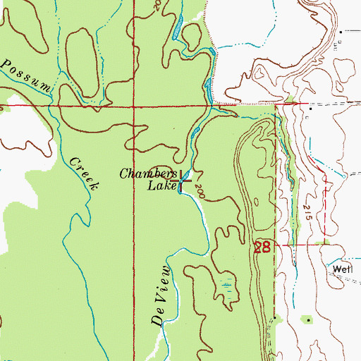 Topographic Map of Chambers Lake, AR