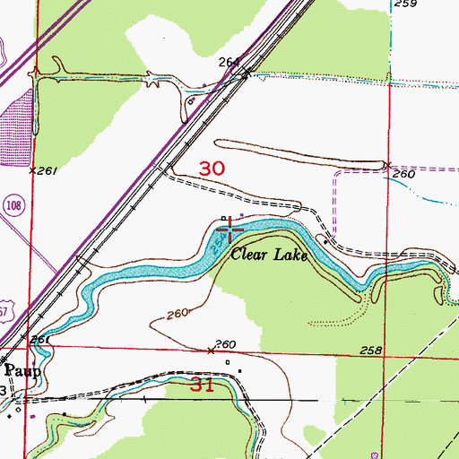 Topographic Map of Clear Lake, AR