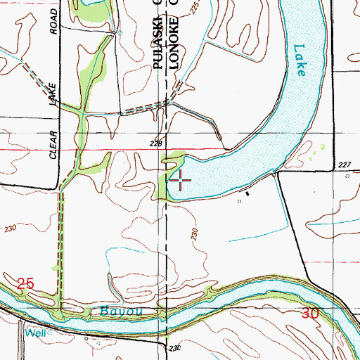 Topographic Map of Clear Lake, AR