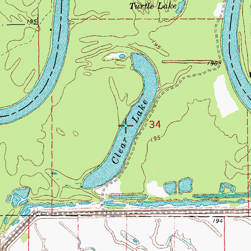 Topographic Map of Clear Lake, AR
