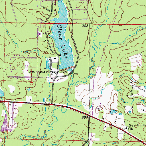 Topographic Map of Clear Lake, AR