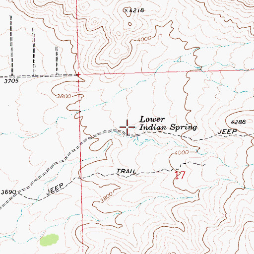 Topographic Map of Lower Indian Spring, AZ