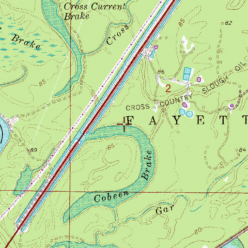 Topographic Map of Cobeen Brake, AR