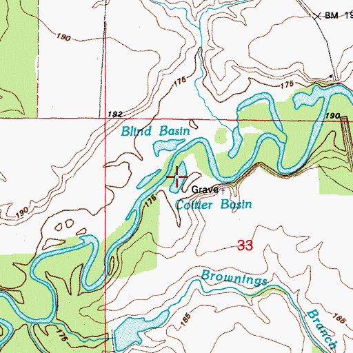 Topographic Map of Coitier Basin, AR