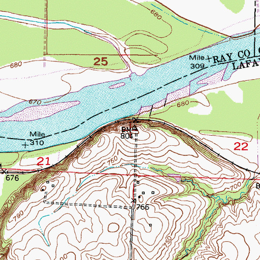 Topographic Map of Northrup, MO
