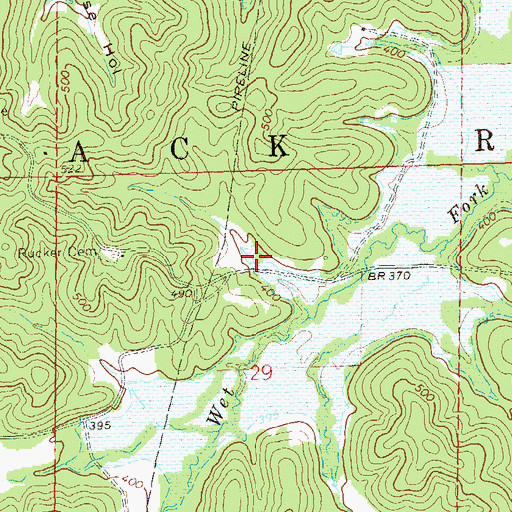 Topographic Map of Rucker School (historical), MO