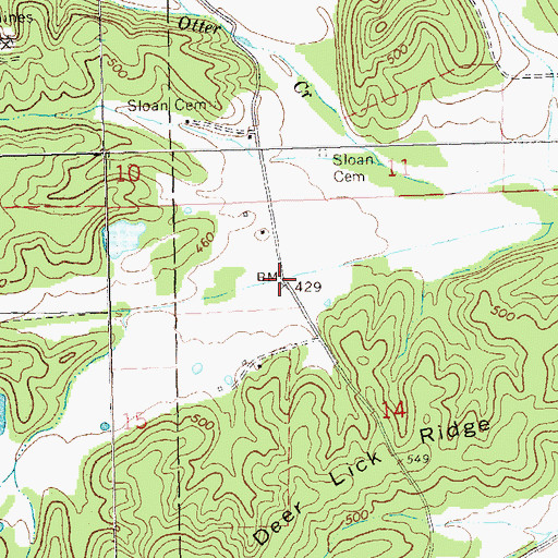 Topographic Map of Barrett Switch (historical), MO