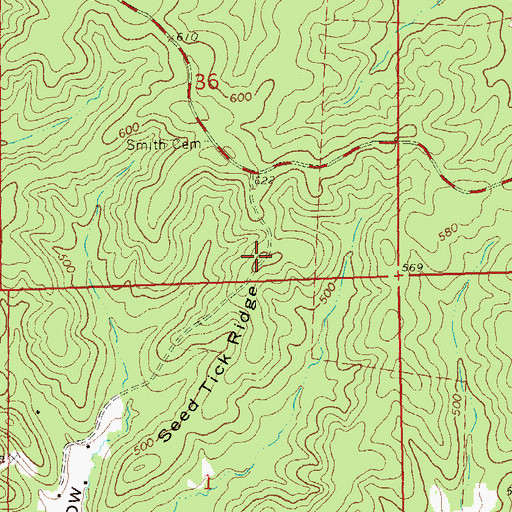 Topographic Map of Pleasant Hill School (historical), MO