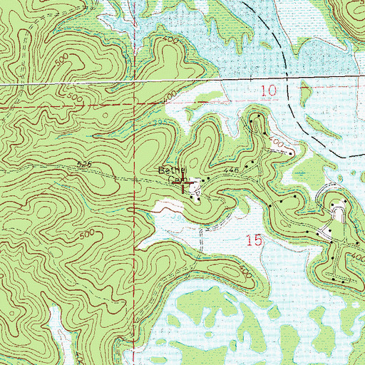 Topographic Map of Bethel School (historical), MO