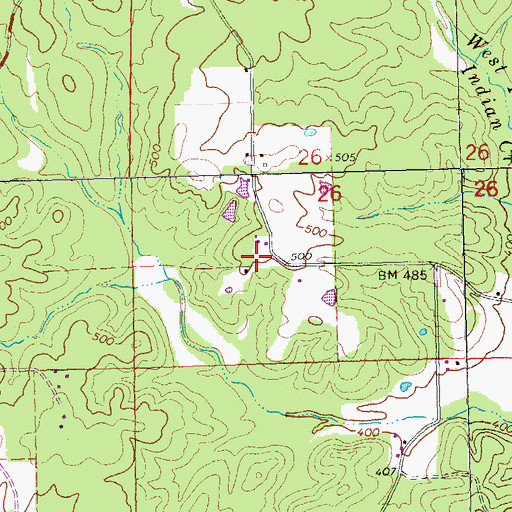 Topographic Map of Martin School (historical), MO