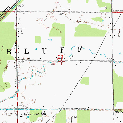 Topographic Map of English School, MO
