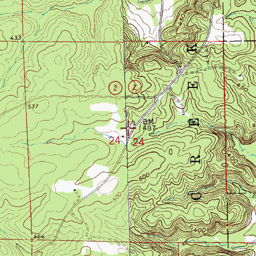 Topographic Map of Union Hill School, MO