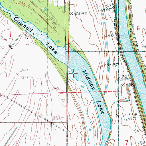 Topographic Map of Midway Lake, AR
