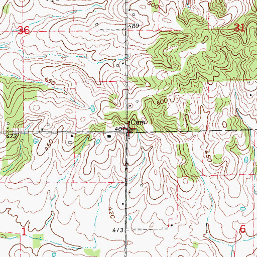 Topographic Map of Mount Pleasant School, MO