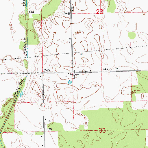 Topographic Map of Mangrum School, MO