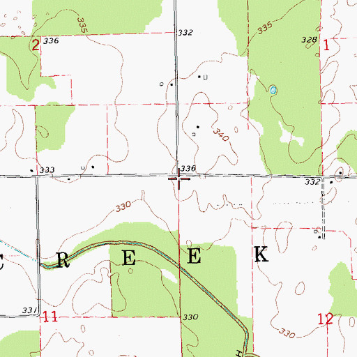 Topographic Map of Open Lake School, MO