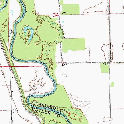Topographic Map of Lakeview School, MO