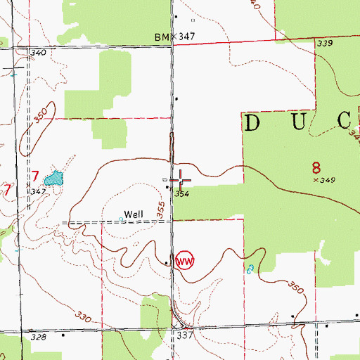 Topographic Map of Wilkerson School, MO