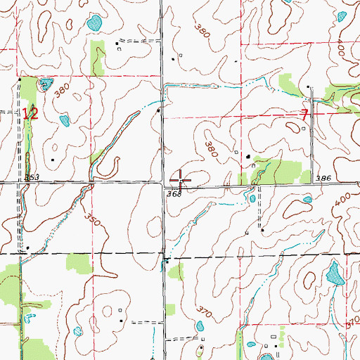 Topographic Map of Greenwood School, MO