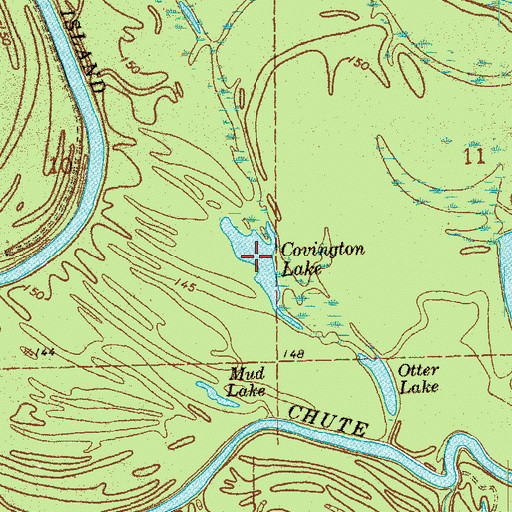Topographic Map of Covington Lake, AR