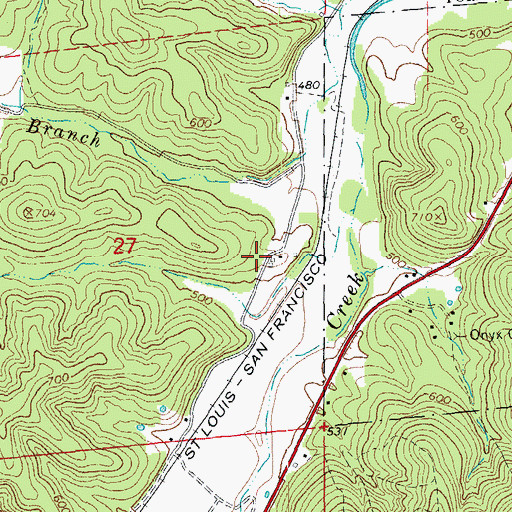 Topographic Map of Kinnard School (historical), MO