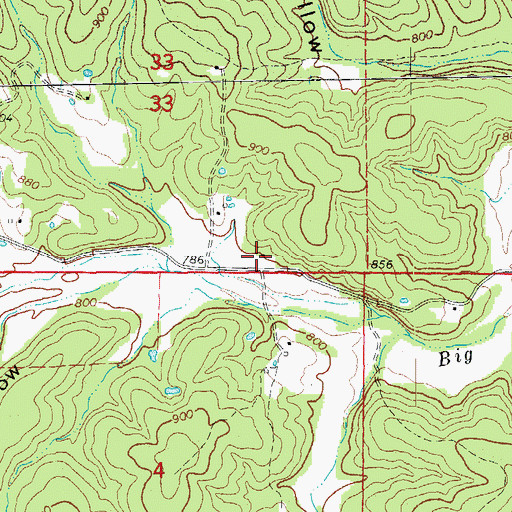 Topographic Map of Pine Grove School, MO