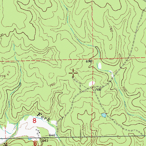 Topographic Map of Oak Grove West School (historical), MO