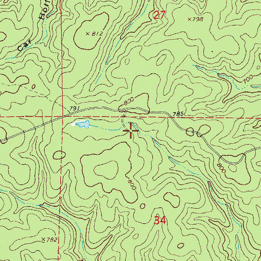 Topographic Map of Running Water School (historical), MO