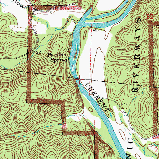 Topographic Map of Crosswhite Club (historical), MO