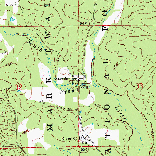 Topographic Map of Macedonia School (historical), MO
