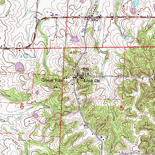 Topographic Map of Link School (historical), MO