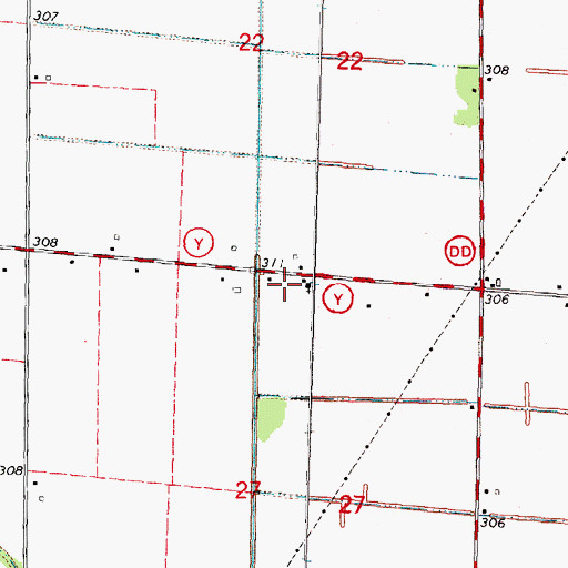 Topographic Map of South Master School (historical), MO