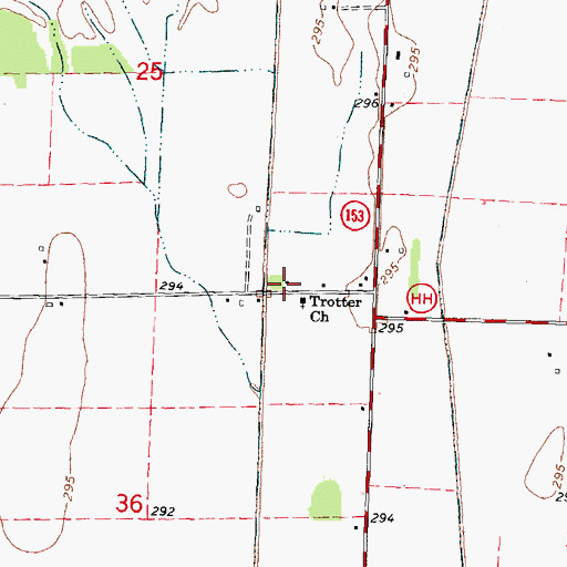 Topographic Map of Trotter School, MO