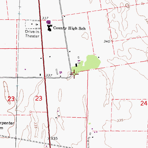 Topographic Map of Sand Prairie School (historical), MO