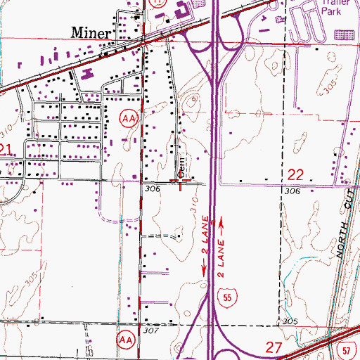 Topographic Map of Bright Prospect Church (historical), MO