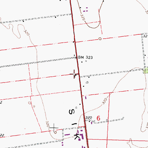 Topographic Map of Fairview School, MO
