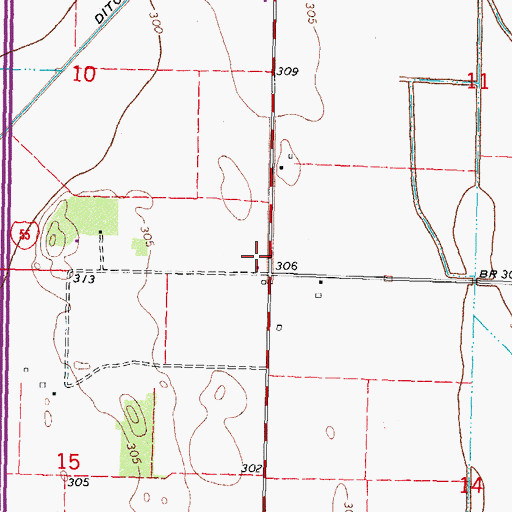 Topographic Map of York School (historical), MO