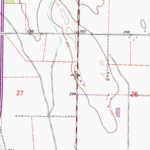 Topographic Map of Wilber School (historical), MO
