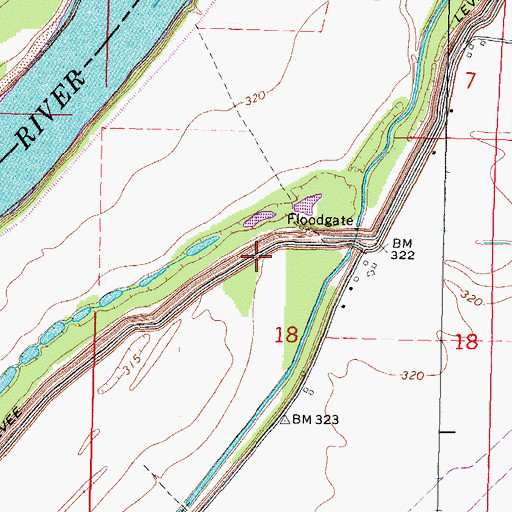 Topographic Map of Big Lake School (historical), MO