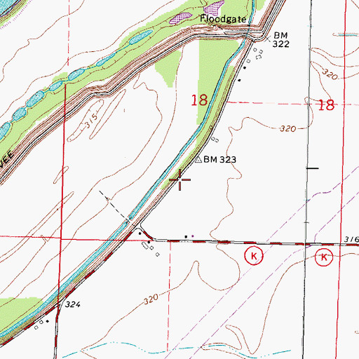 Topographic Map of Big Lake School (historical), MO