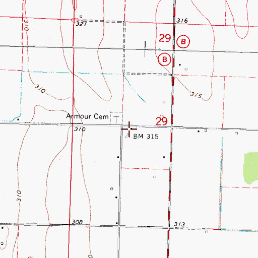 Topographic Map of Armour School, MO