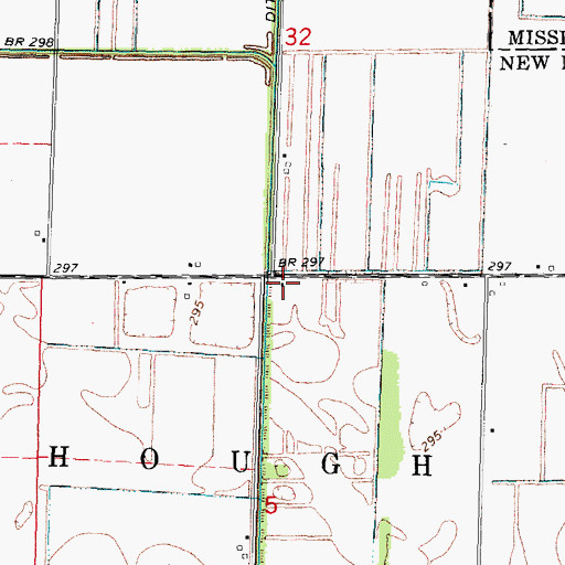 Topographic Map of Yellow Dog School, MO
